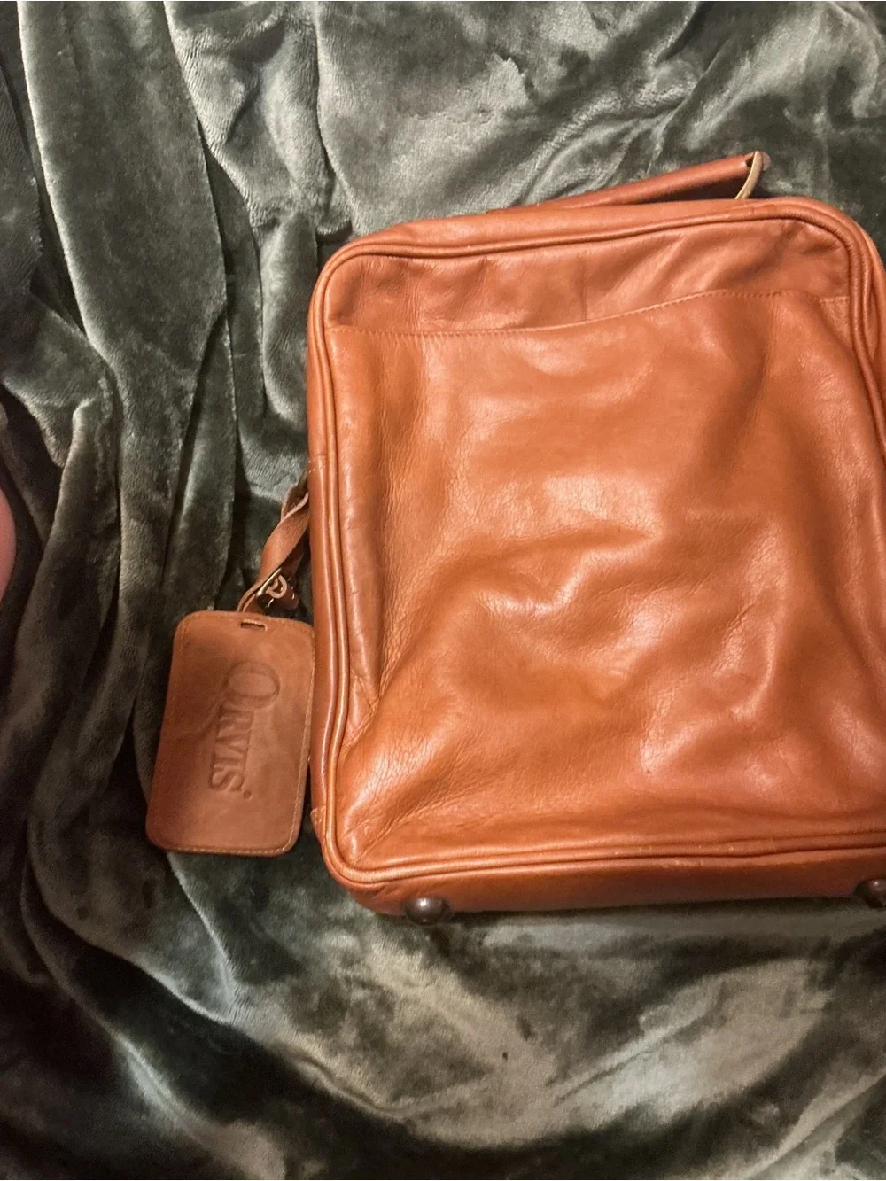 Vintage Orvis tan leather bag